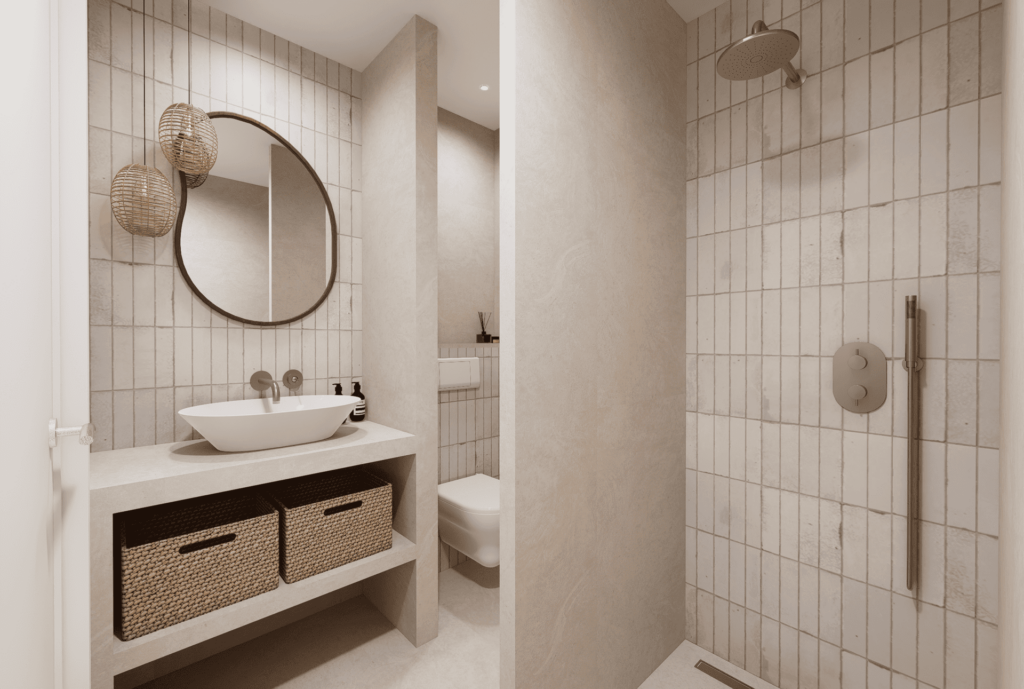 prix pose carrelage - cannes salle de bain plan 3D