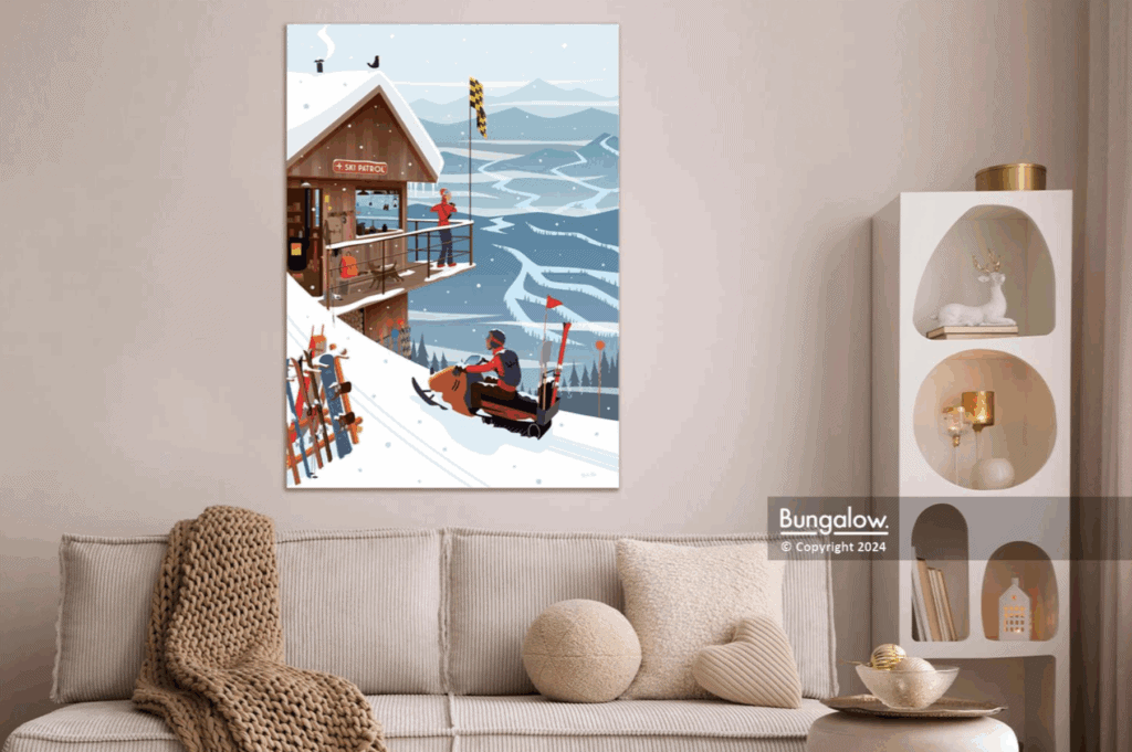 tableau vintage ski