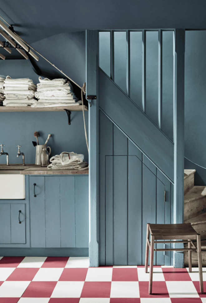 La peinture Etruria N°326 de chez Little Greene - Bleu canard pastel