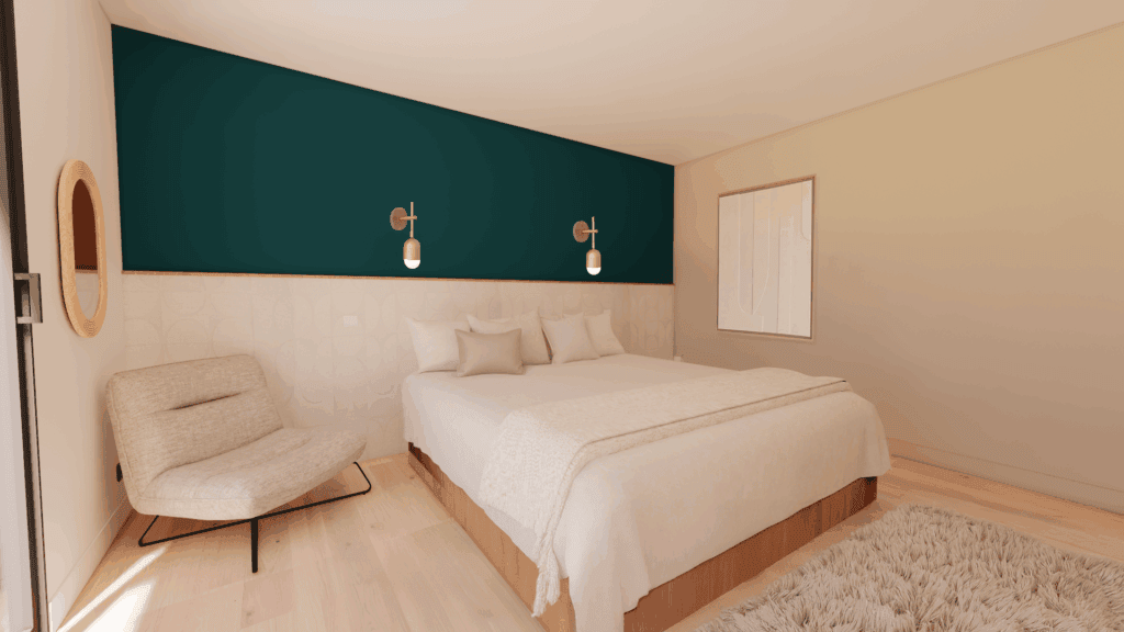 3D d'architecte d'intérieur bleu canard