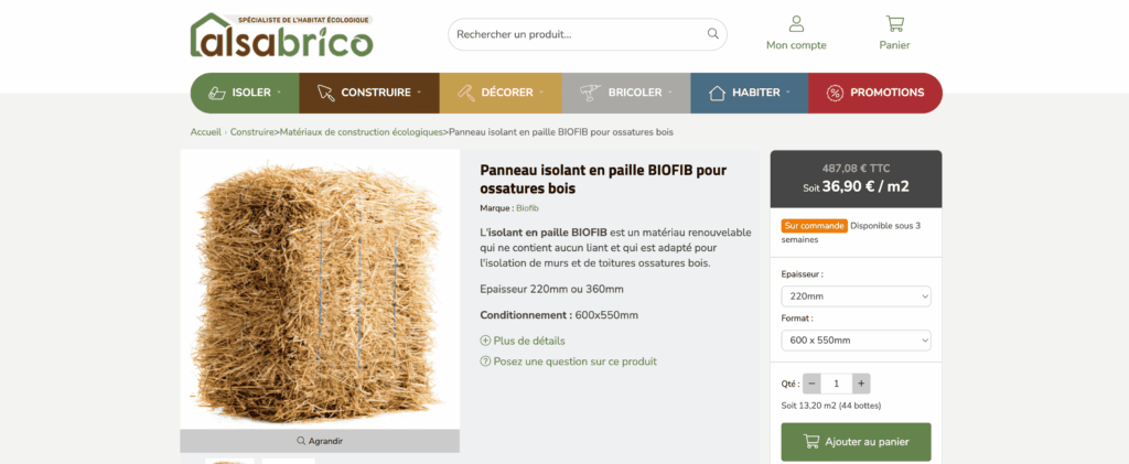 fournisseur paille isolant