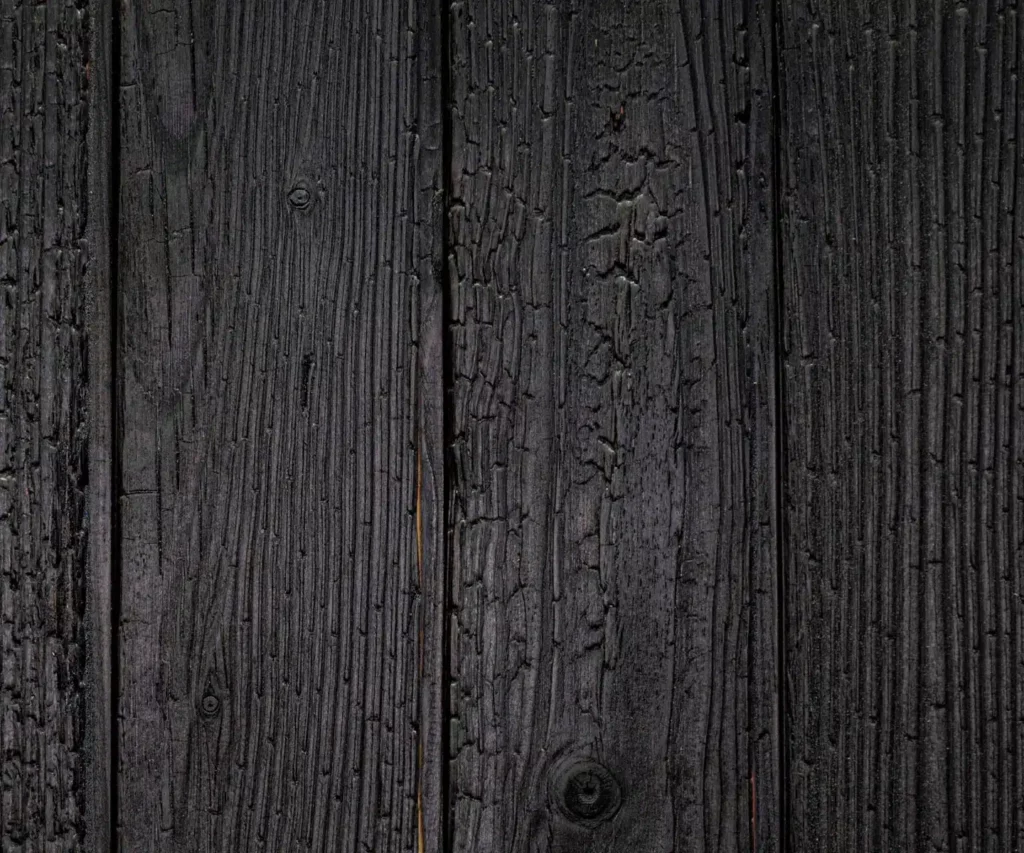 Bardage bois brûlé de Noirdebois.