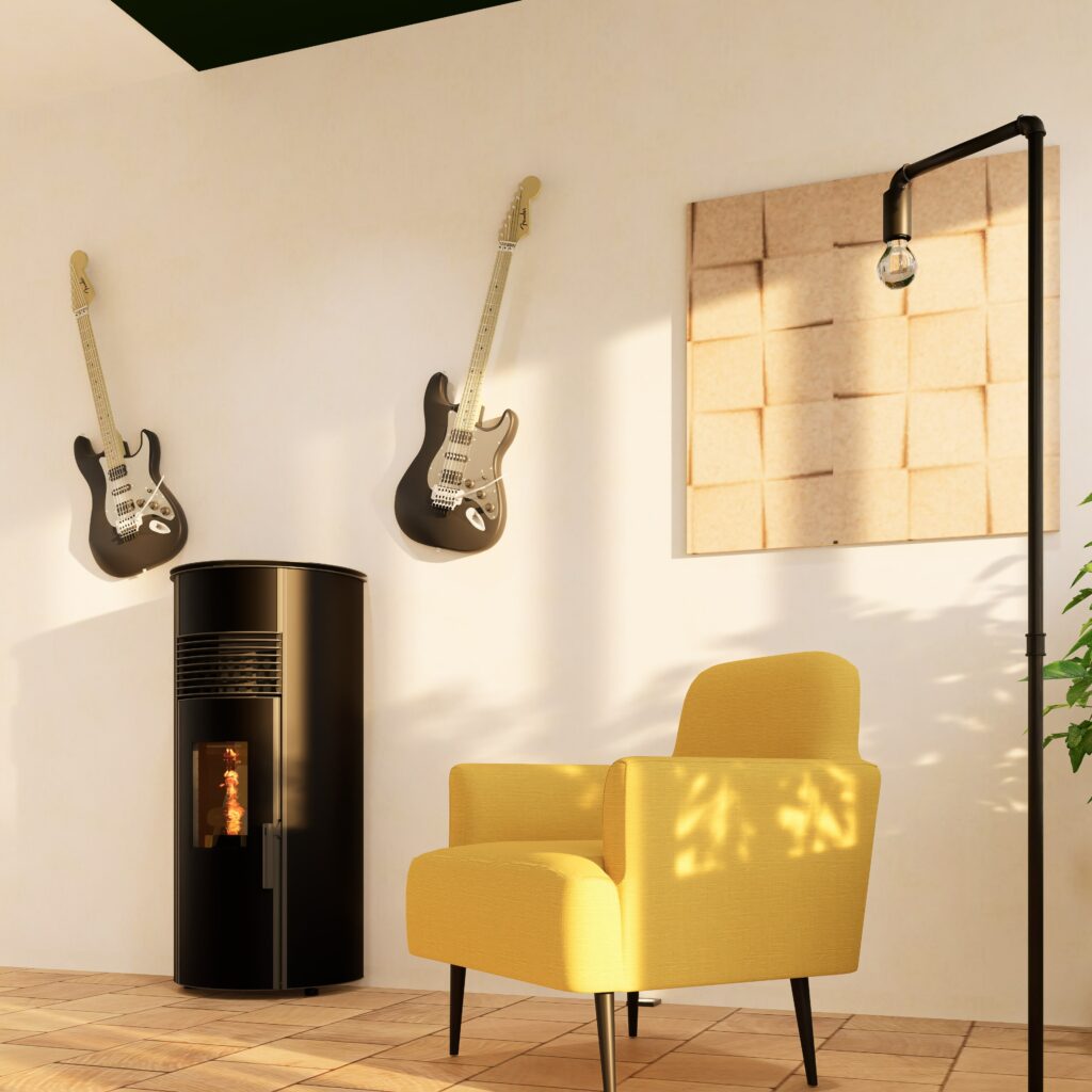 fauteuil jaune moutarde