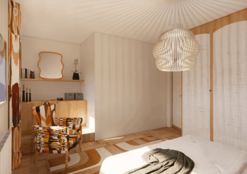 Projet Dame-Jeannes : un intérieur au style années 70