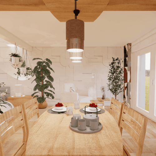 Projet Dame-Jeannes : un intérieur au style années 70