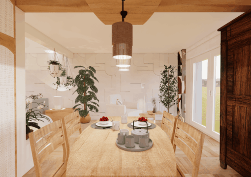 Projet Dame-Jeannes : un intérieur au style années 70