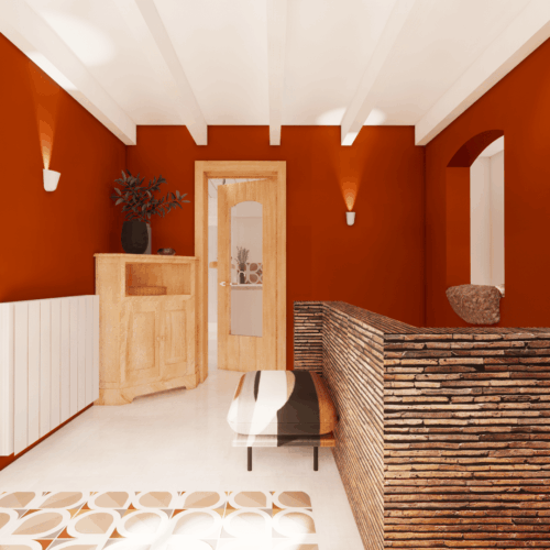 Projet Dame-Jeannes : un intérieur au style années 70