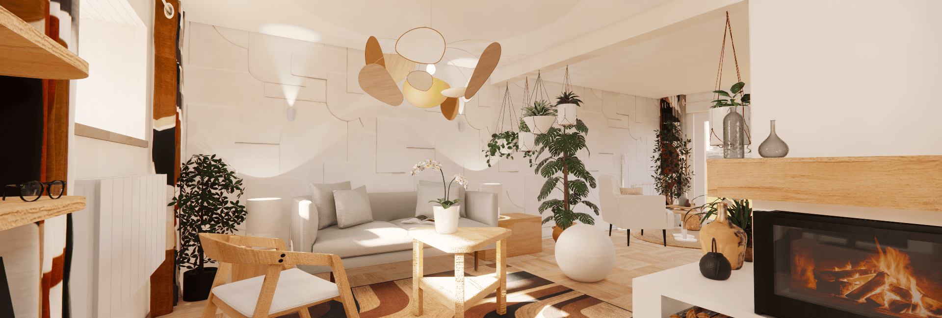 Projet Dame-Jeannes : un intérieur au style années 70
