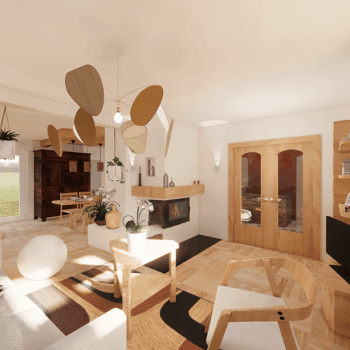 Projet Dame-Jeannes : un intérieur au style années 70