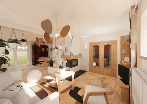 Projet Dame-Jeannes : un intérieur au style années 70