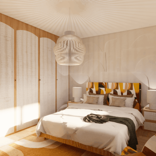 Projet Dame-Jeannes : un intérieur au style années 70