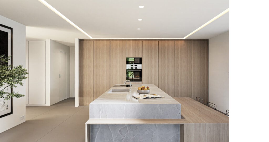 extension architecte d'intérieur cannes avec cuisine ilot