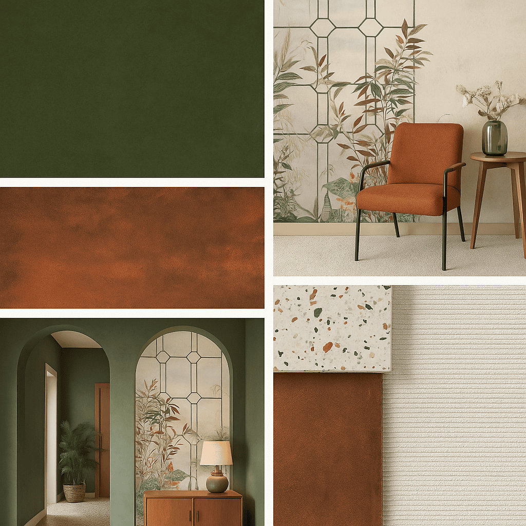 moodboard décoration intérieure grenoble vert olive