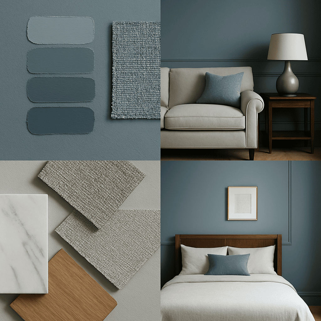 planche d'ambiance bleu gris