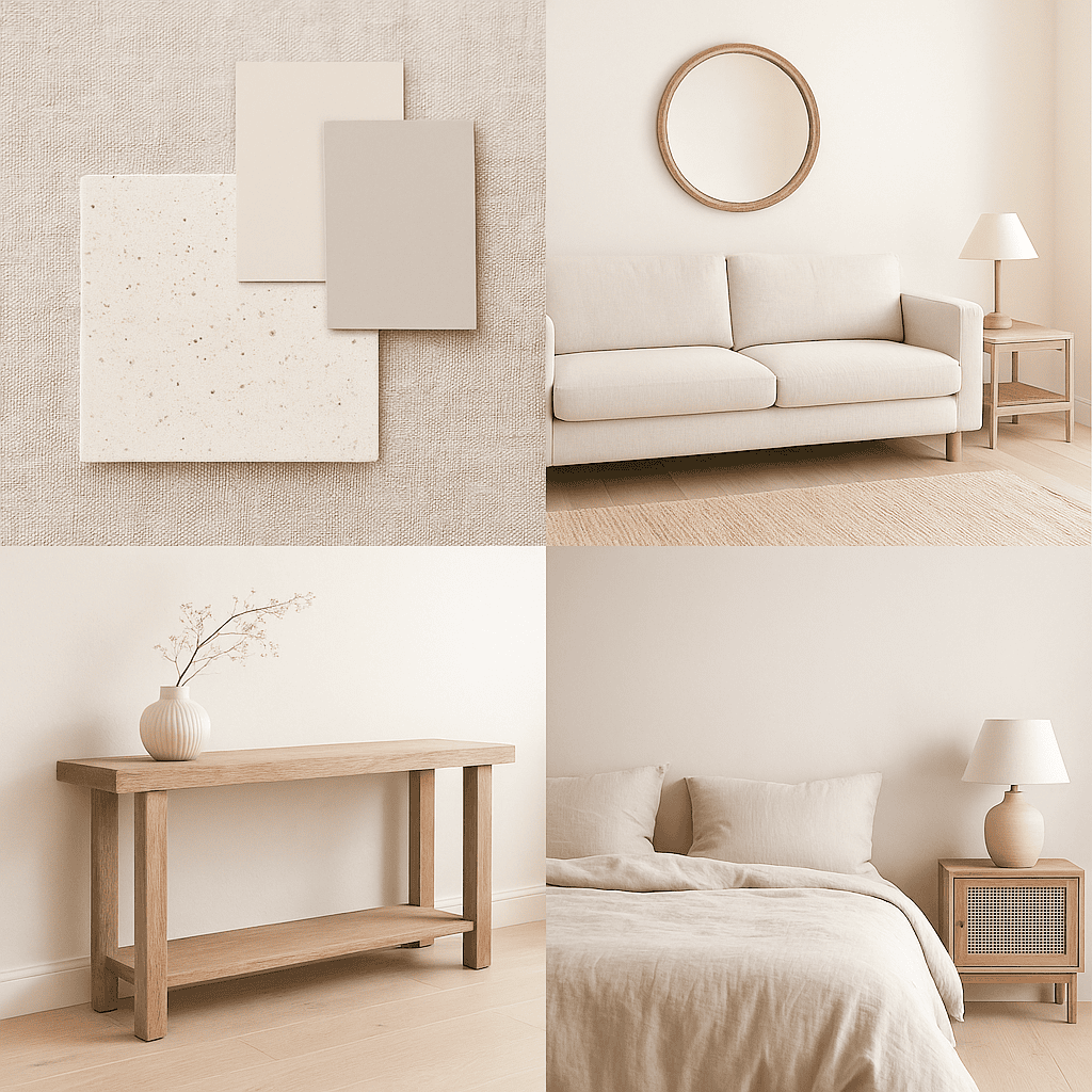 moodboard flat white décoration d'intérieur