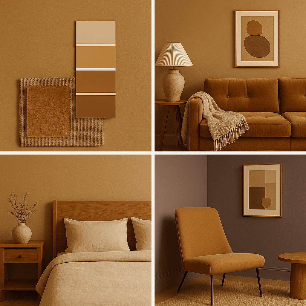 moodboard couleur camel décoration d'intérieur