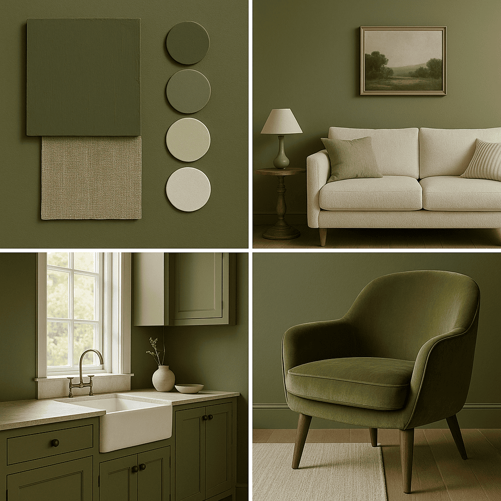 moodboard décoration intérieure khaki