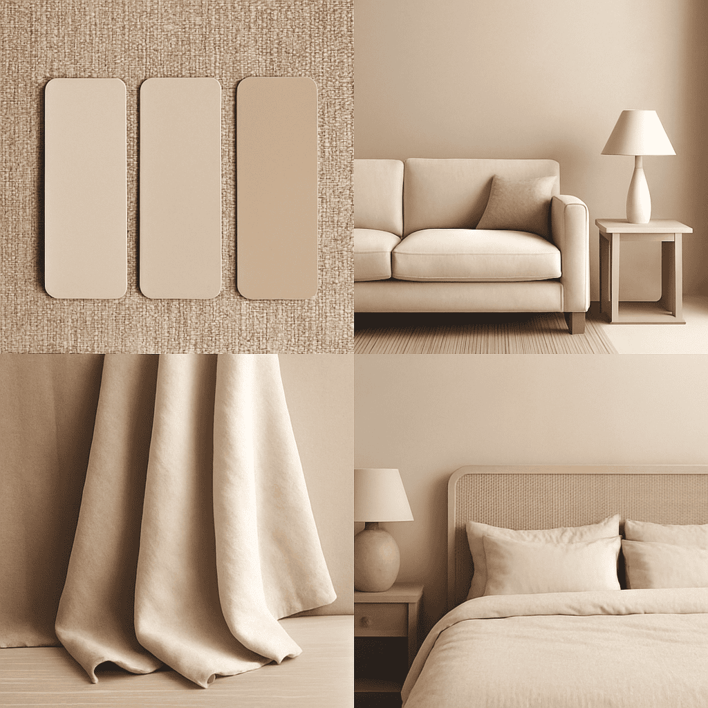 planche d'ambiance peinture et intérieur lin