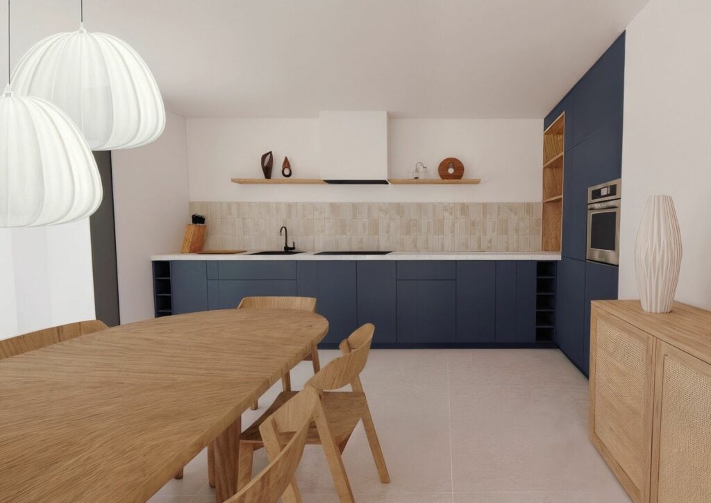 cuisine conçue par un architecte d'intérieur pour un VEFA