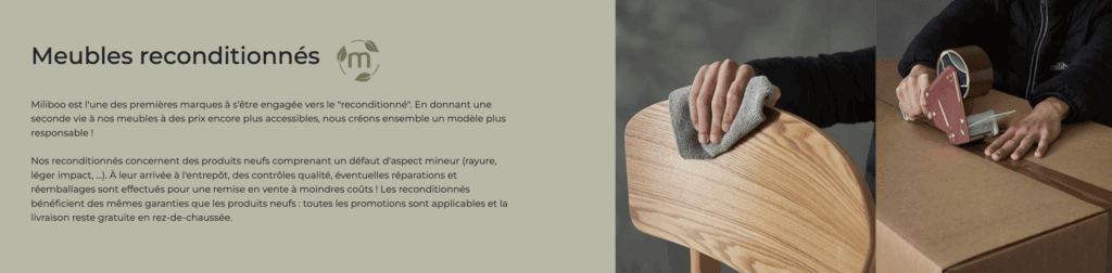 Miliboo : la modernité accessible grâce au reconditonnement