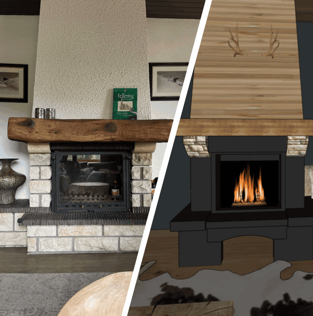 Habiller sa vielle cheminée avec du placo : avant après