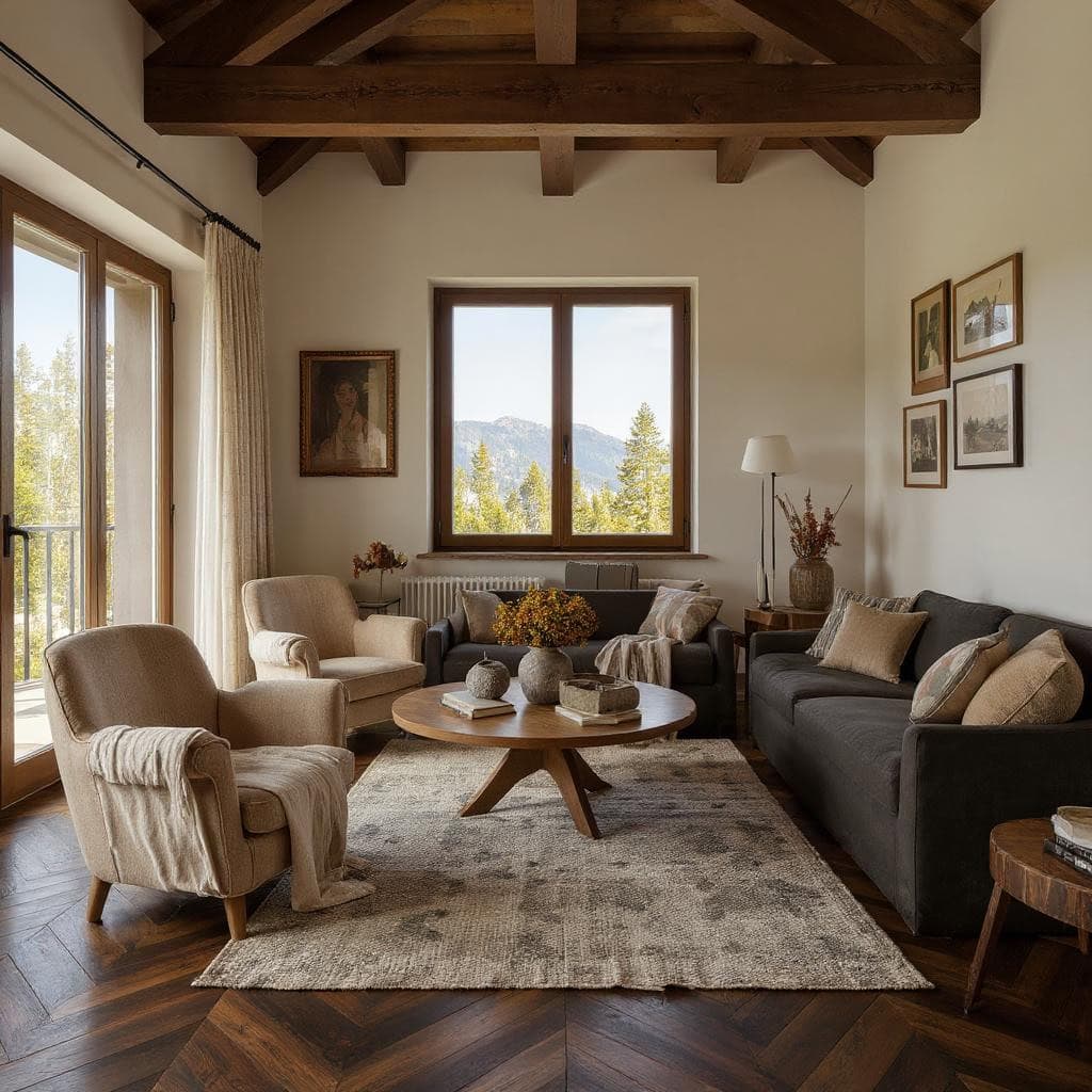 Canapé gris anthracite avec une décoration contemporaine