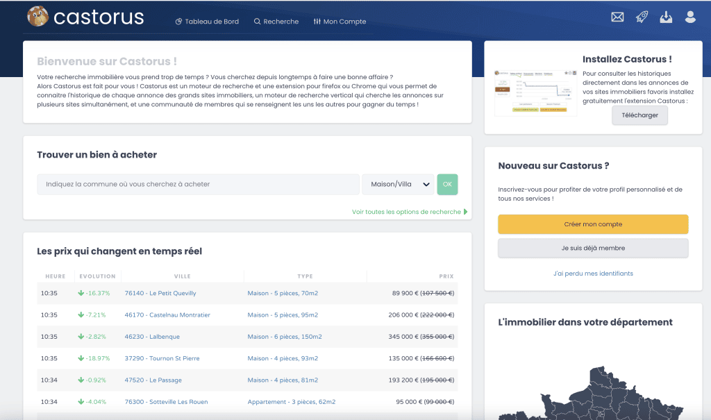 Castorus : l'historique des annonces pour mieux négocier