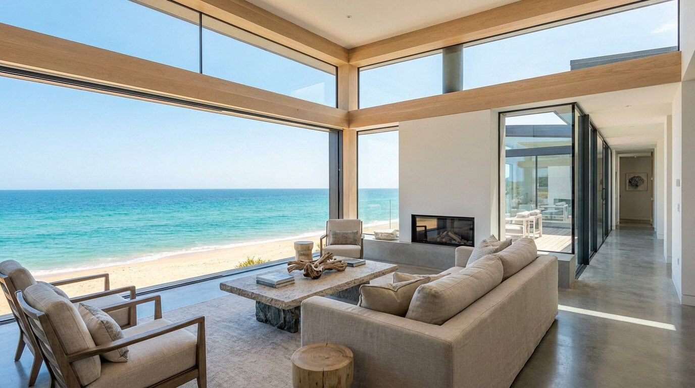 Extension vitrée moderne offrant une vue panoramique sur l'extérieur et une luminosité exceptionnelle