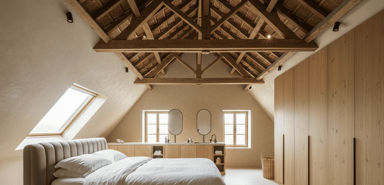 Supprimer une poutre de charpente ou la mettre en valeur ?