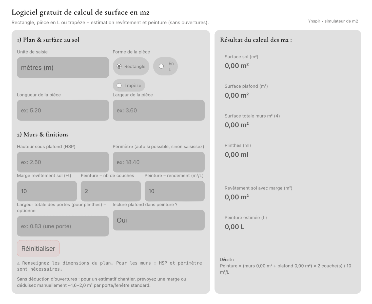 simulateur calcul m2 gratuit