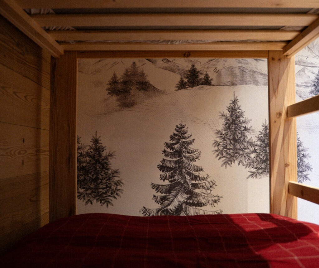 papier peint panoramique montagne noir et blanc