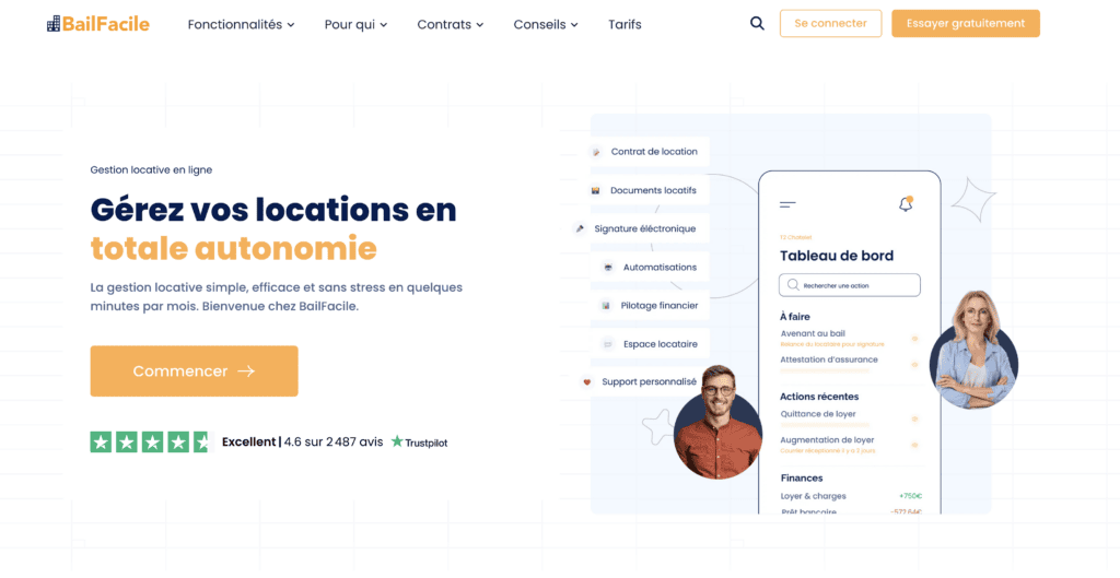 Bail Facile - la solution dédiée à partir de 9,99 € par mois