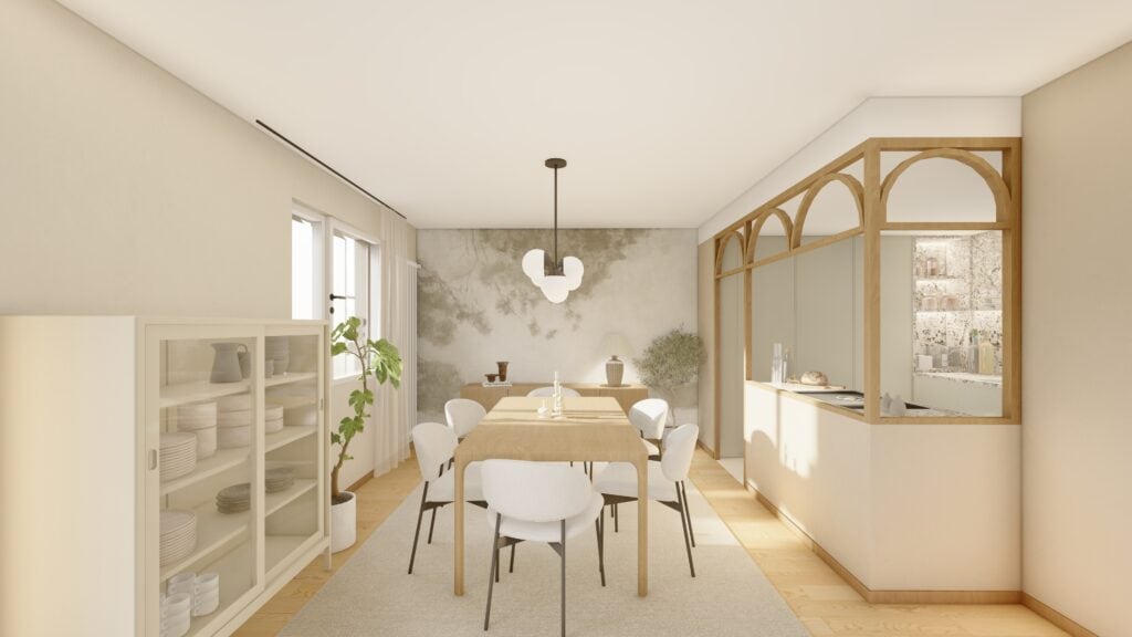 appartement VEFA décoré dans le style Cloud Dancer