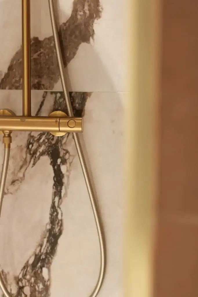 Robinetterie de douche laiton brossé 