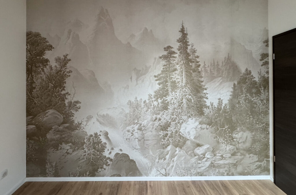 Papier peint panoramique installé par nos équipes à Colmar.