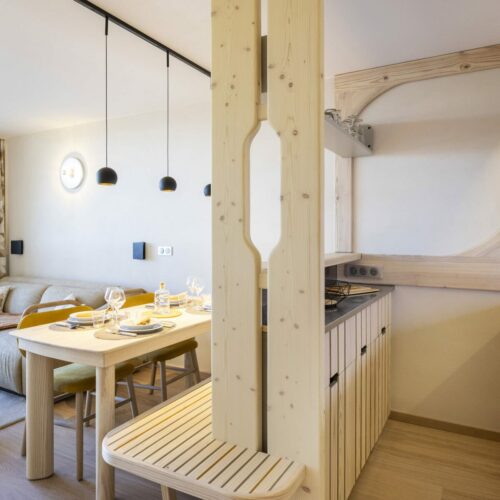 Rénovation d’un appartement aux Arcs 1800 – style Charlotte Perriand