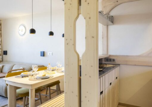 Rénovation d’un appartement aux Arcs 1800 – style Charlotte Perriand