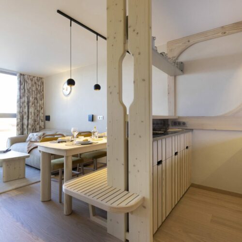 Rénovation d’un appartement aux Arcs 1800 – style Charlotte Perriand