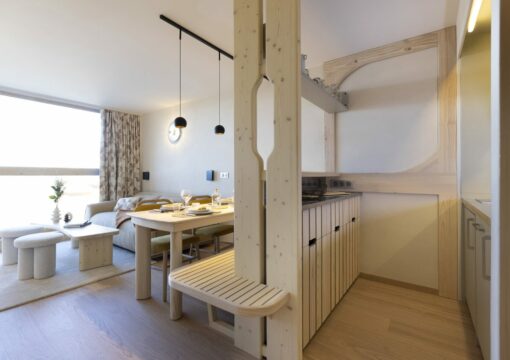 Rénovation d’un appartement aux Arcs 1800 – style Charlotte Perriand