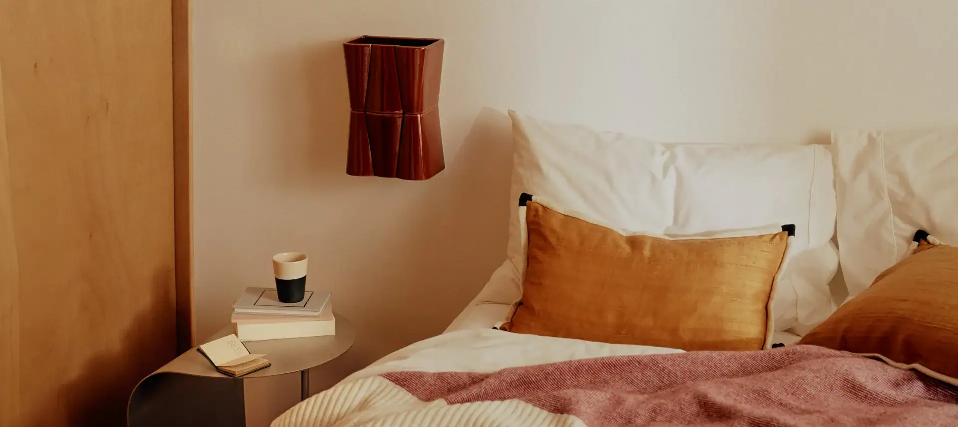 Linge de maison de la marque Sarah Lavoine dans les tons chaud