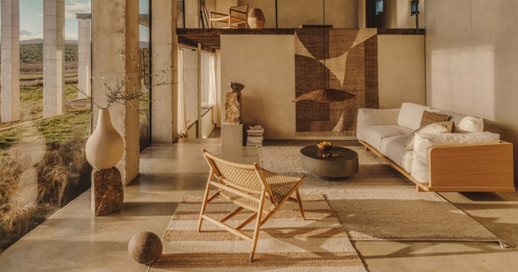 Salon beige et brun de la marque kave home 