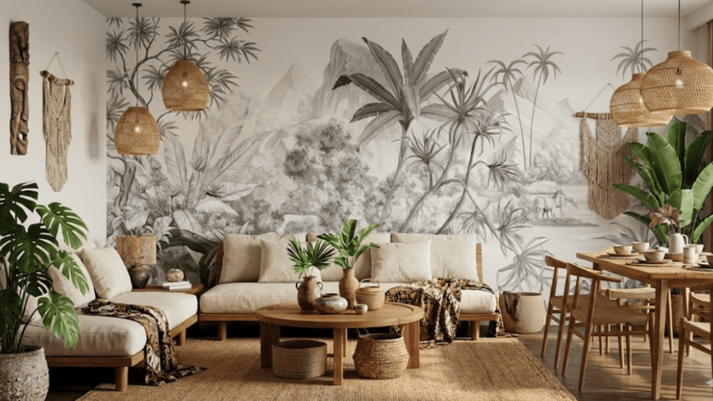 papier peint style bali