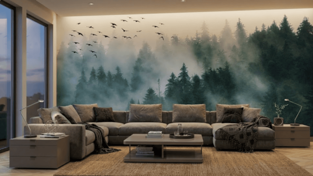 papier peint sombre foret