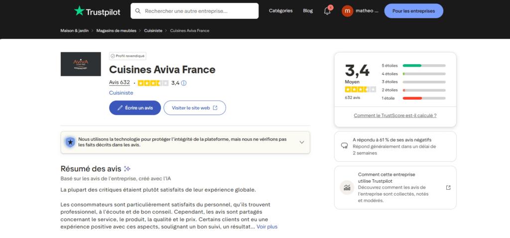 avis cuisine aviva