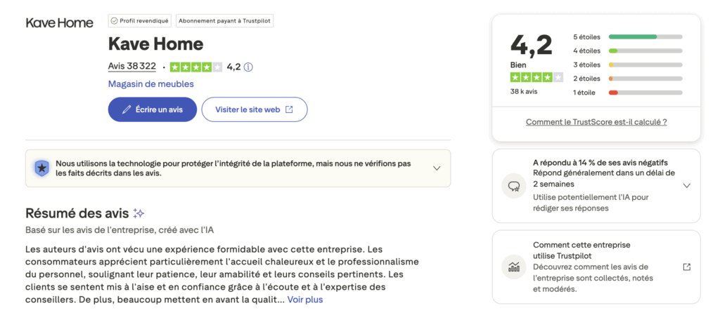 avis kave home trustpilot