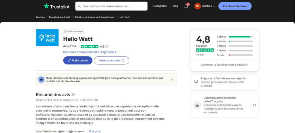 hello watt avis sur trustpilot