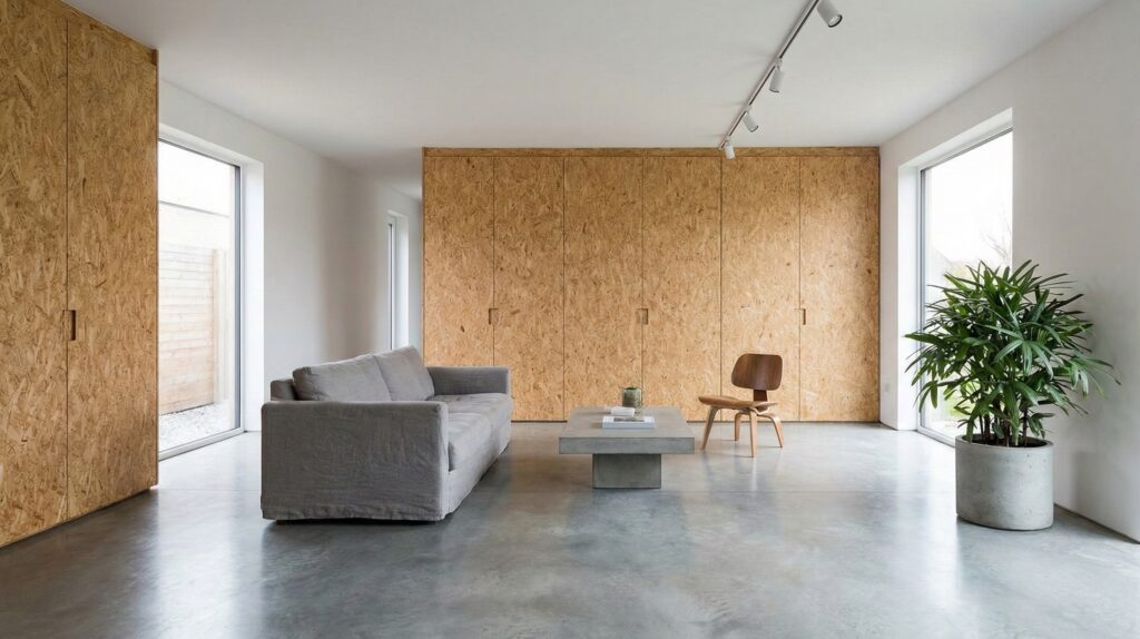 intérieur minimaliste OSB