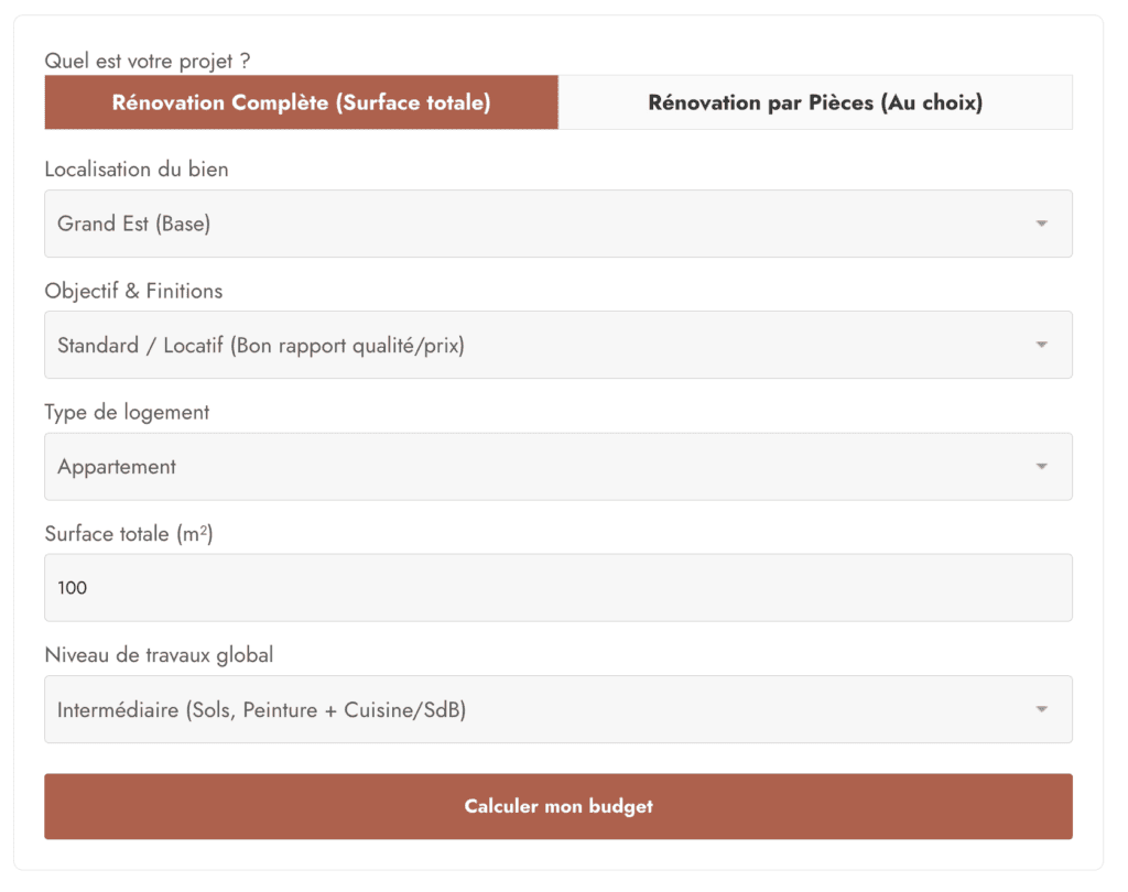 Estimation travaux rénovation : Simulateur & Devis travaux en ligne