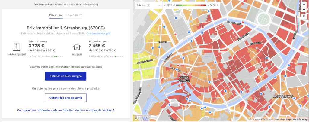 les prix au m2 à Strasbourg selon meilleur agent