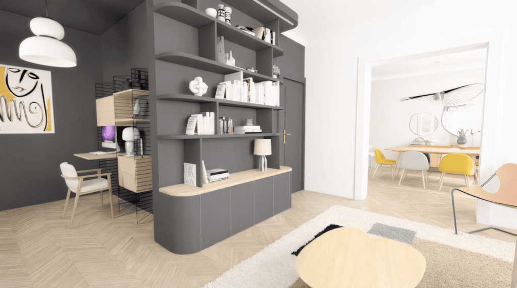 rénovation plan 3D appartement haussmannien